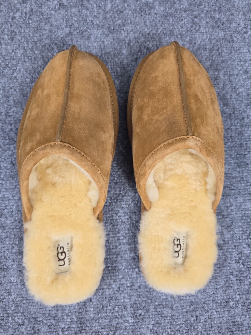 UGG Men's Scuff Suede Slippers Chestnut - NWOT Size 9 - Picture 4 of 10